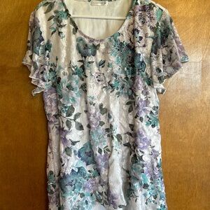 Chico's Multicolor Floral Lace Blouse